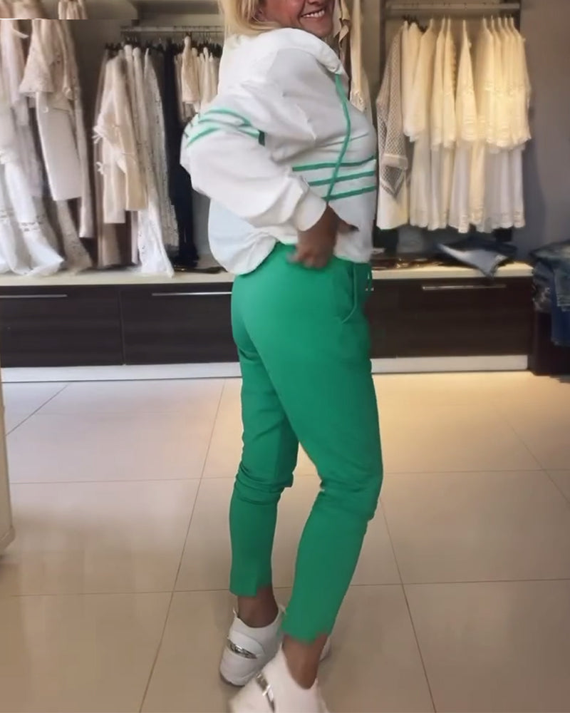 WW | Set aus gestreifter Hose und Kapuzenjacke