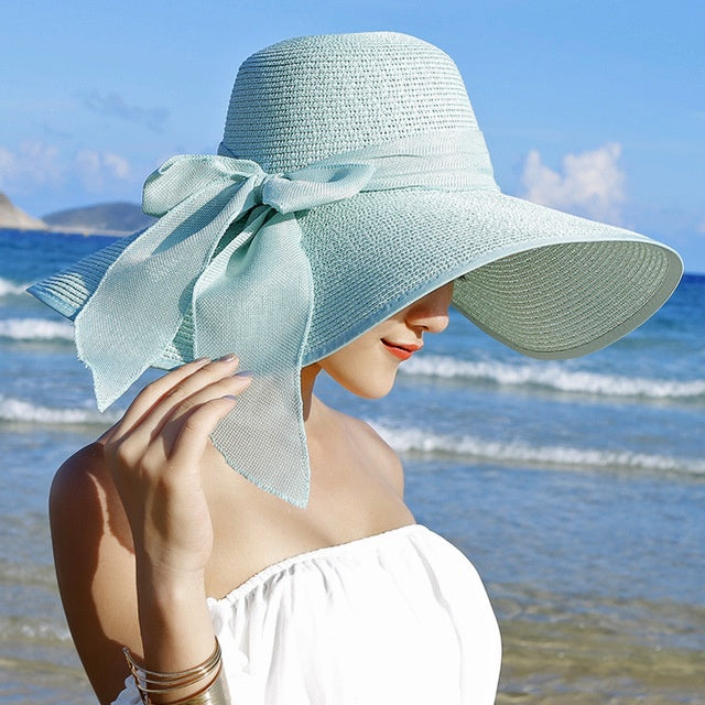 Damen-Strohhut mit Sonnenschutz – Candy
