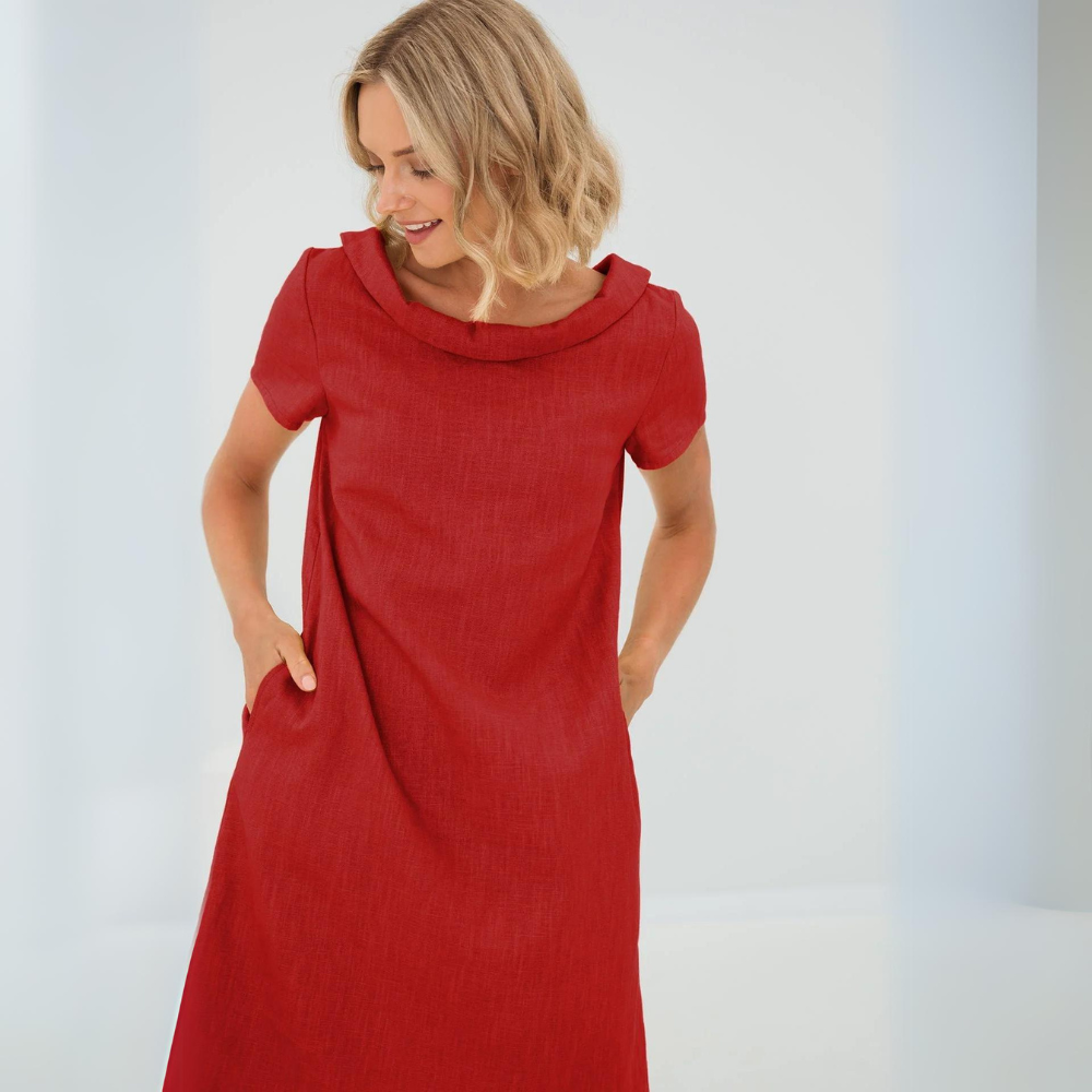 Stylisches Damen Sommerkleid aus Leinen-Baumwollmix - LinaLuft
