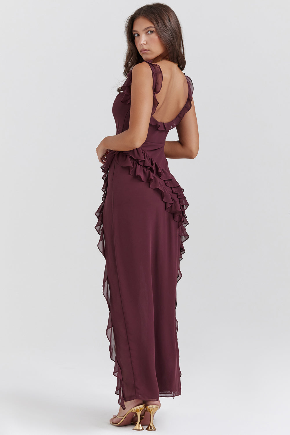 Damen Ärmelloses Maxikleid mit eckigem Ausschnitt für Sommer