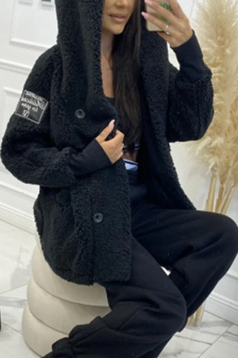 Sabrina - Damen Plüsch Kapuzenjacke