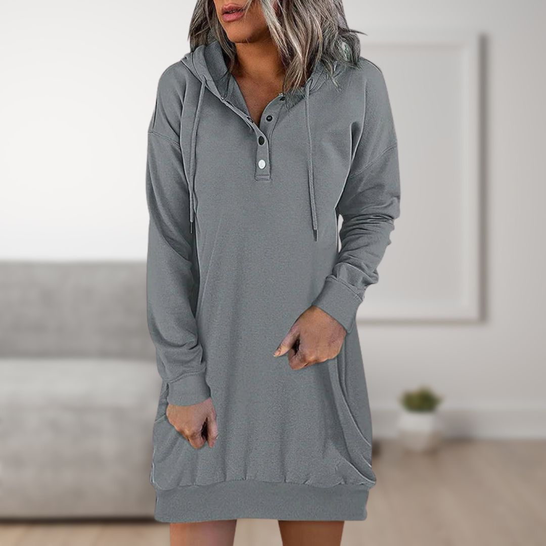 WW Kapuzenkleid | Trendy Kapuzen pullover für Damen