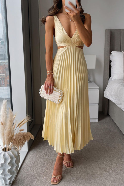 Elsa - Plissee-Maxikleid