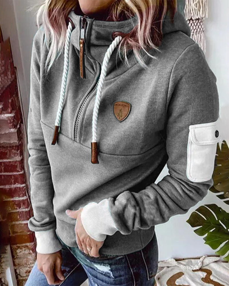 WW | Lässiges Sweatshirt mit Halbem Reißverschluss