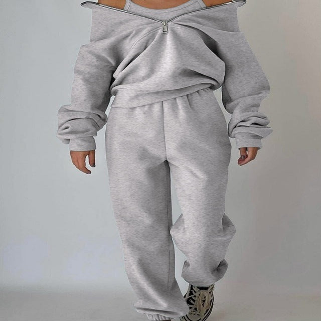 WW-Sweatshirt und Hose für Damen bekleidung mit Reiß verschluss