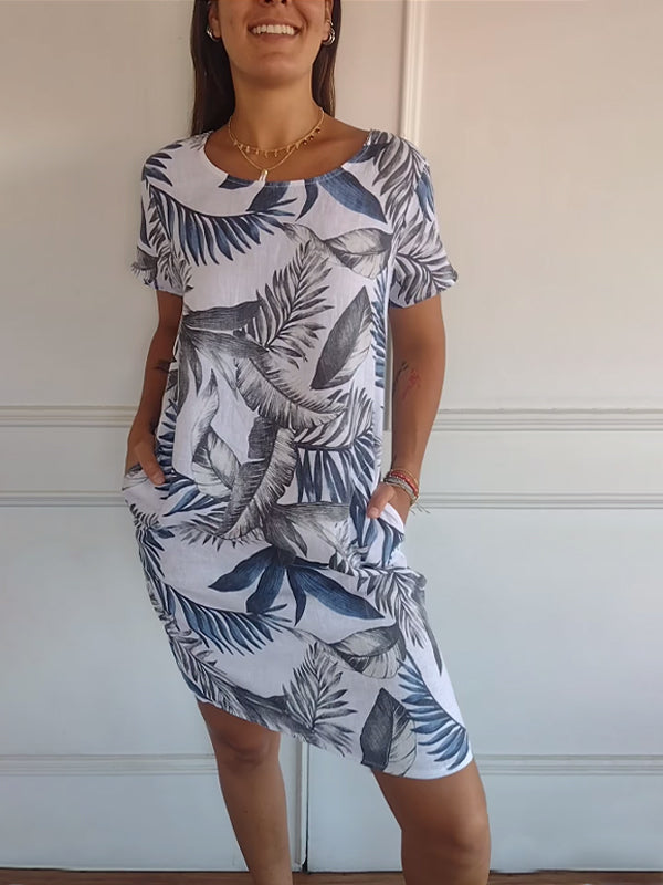 Hilda | Damen Elegantes Kleid mit Rundhalsausschnitt