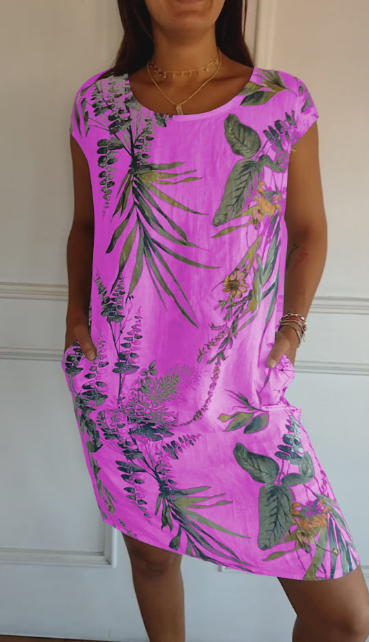 Hilda | Damen Elegantes Kleid mit Rundhalsausschnitt