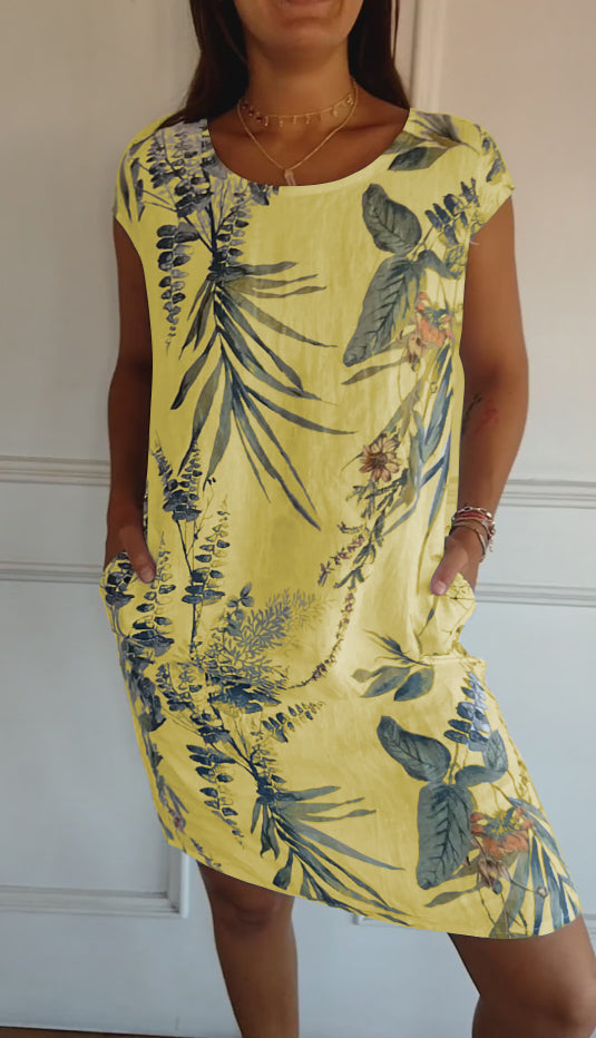 Hilda | Damen Elegantes Kleid mit Rundhalsausschnitt