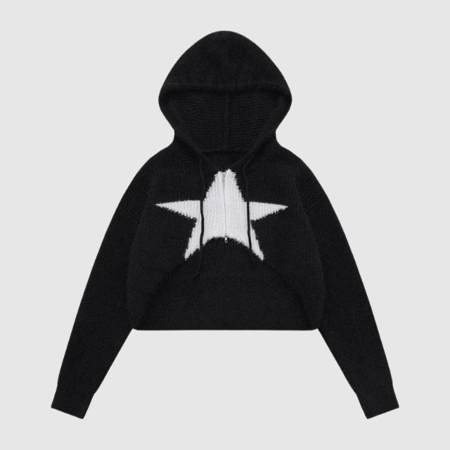 Strickhoodie mit Sternenmuster