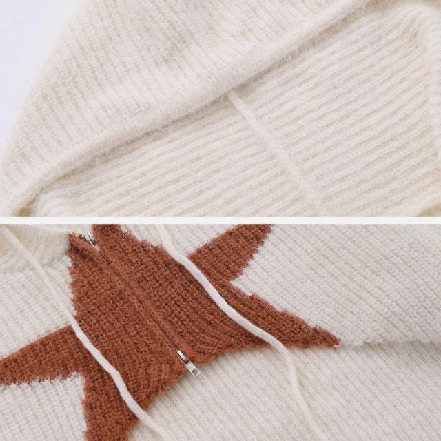 Strickhoodie mit Sternenmuster