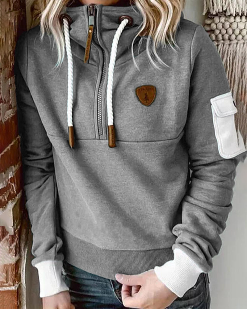 WW | Lässiges Sweatshirt mit Halbem Reißverschluss