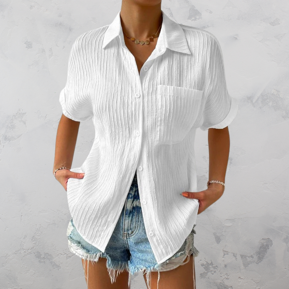 Strukturiertes Sommerhemd Für Damen | Freizeit