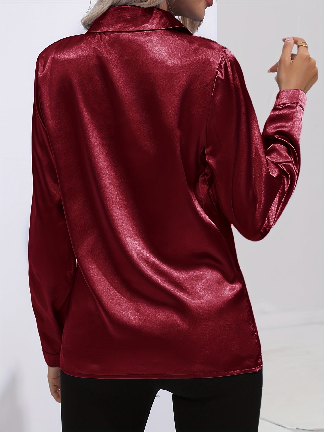Melitta | Damen Elegante Satinbluse