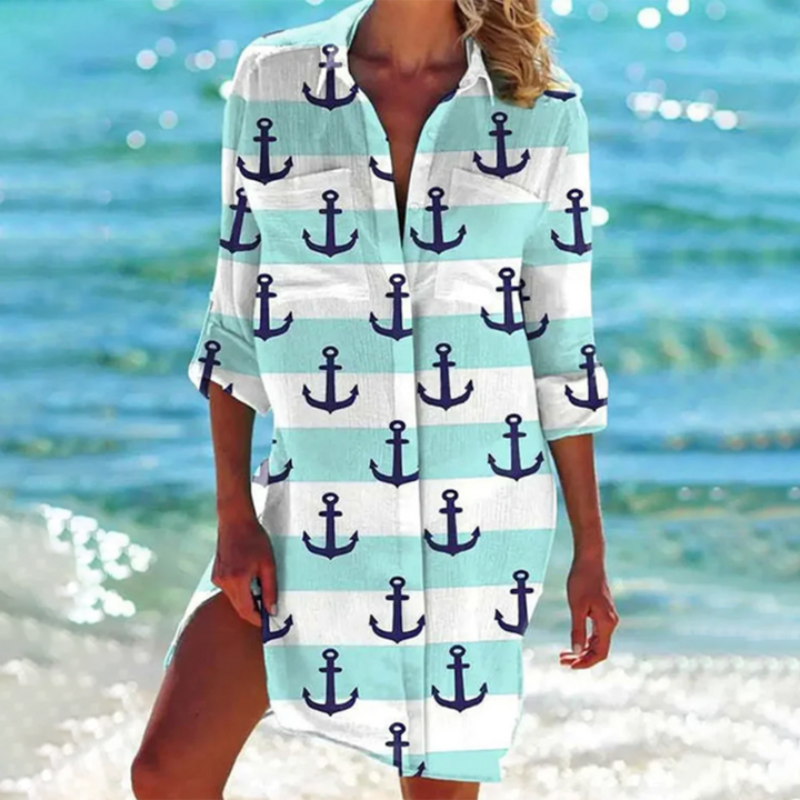 Mehrfarbiges Sommer Strandhemd Für Damen | Mini