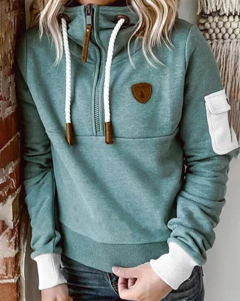WW | Lässiges Sweatshirt mit Halbem Reißverschluss