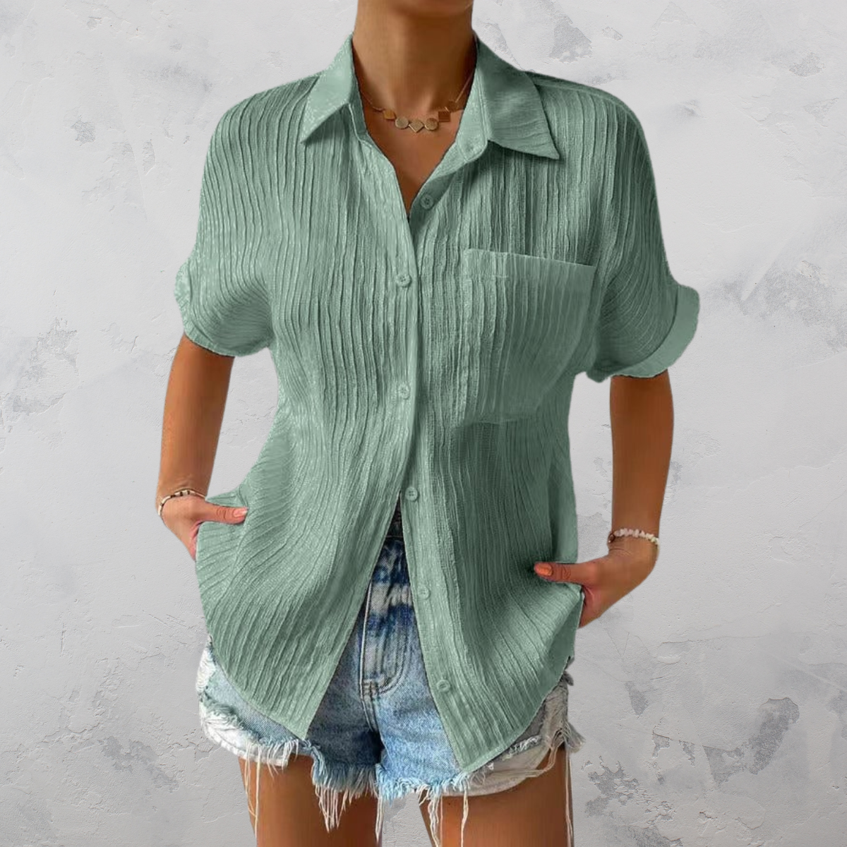 Strukturiertes Sommerhemd Für Damen | Freizeit