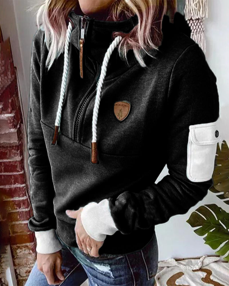WW | Lässiges Sweatshirt mit Halbem Reißverschluss