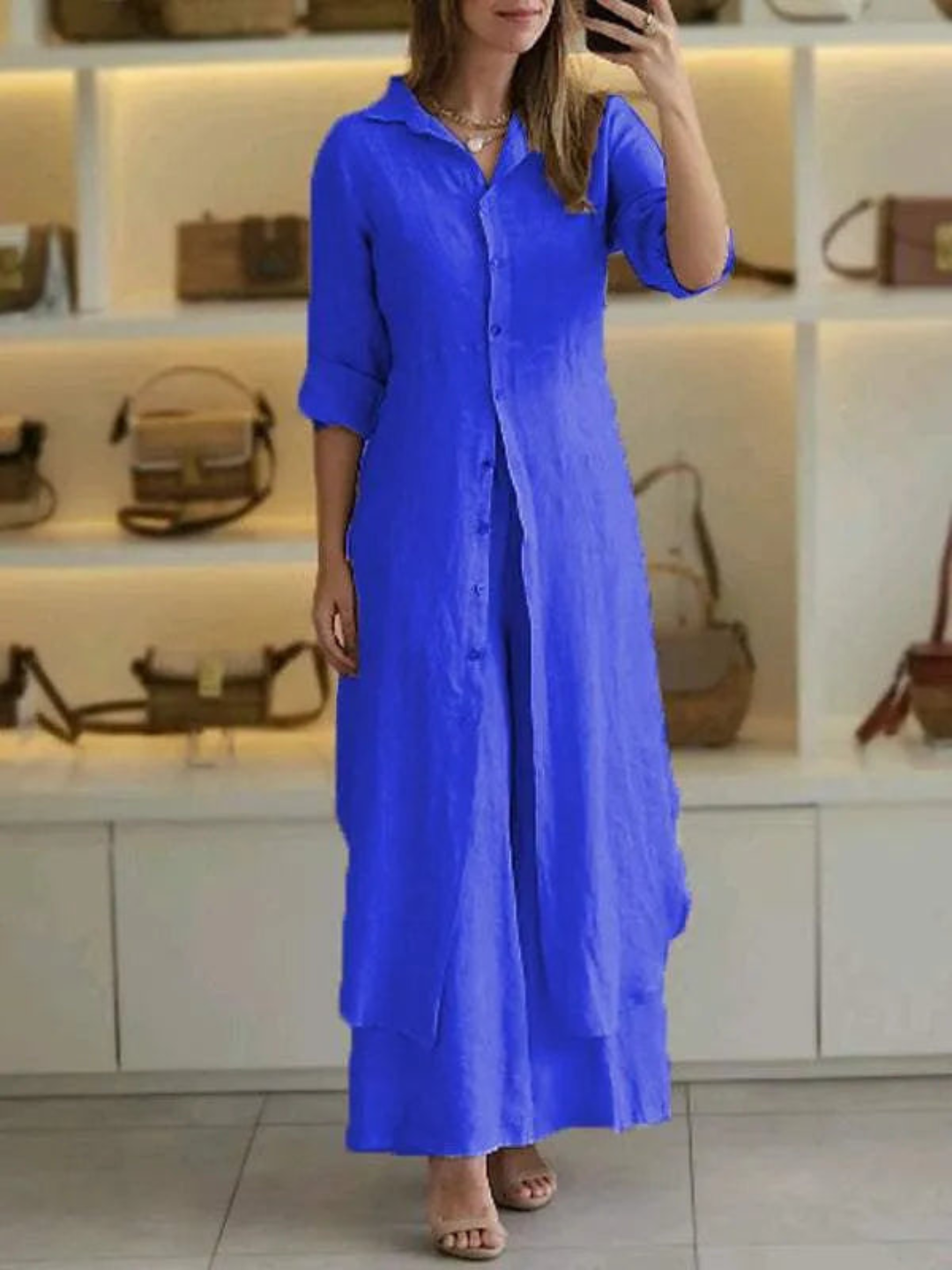 Zweiteiliges Damen Sommer Set aus Leinen – Amaya