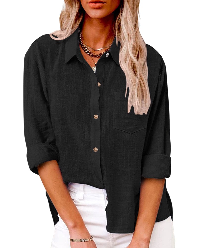 Amalia | Damen Bluse mit langen Ärmeln