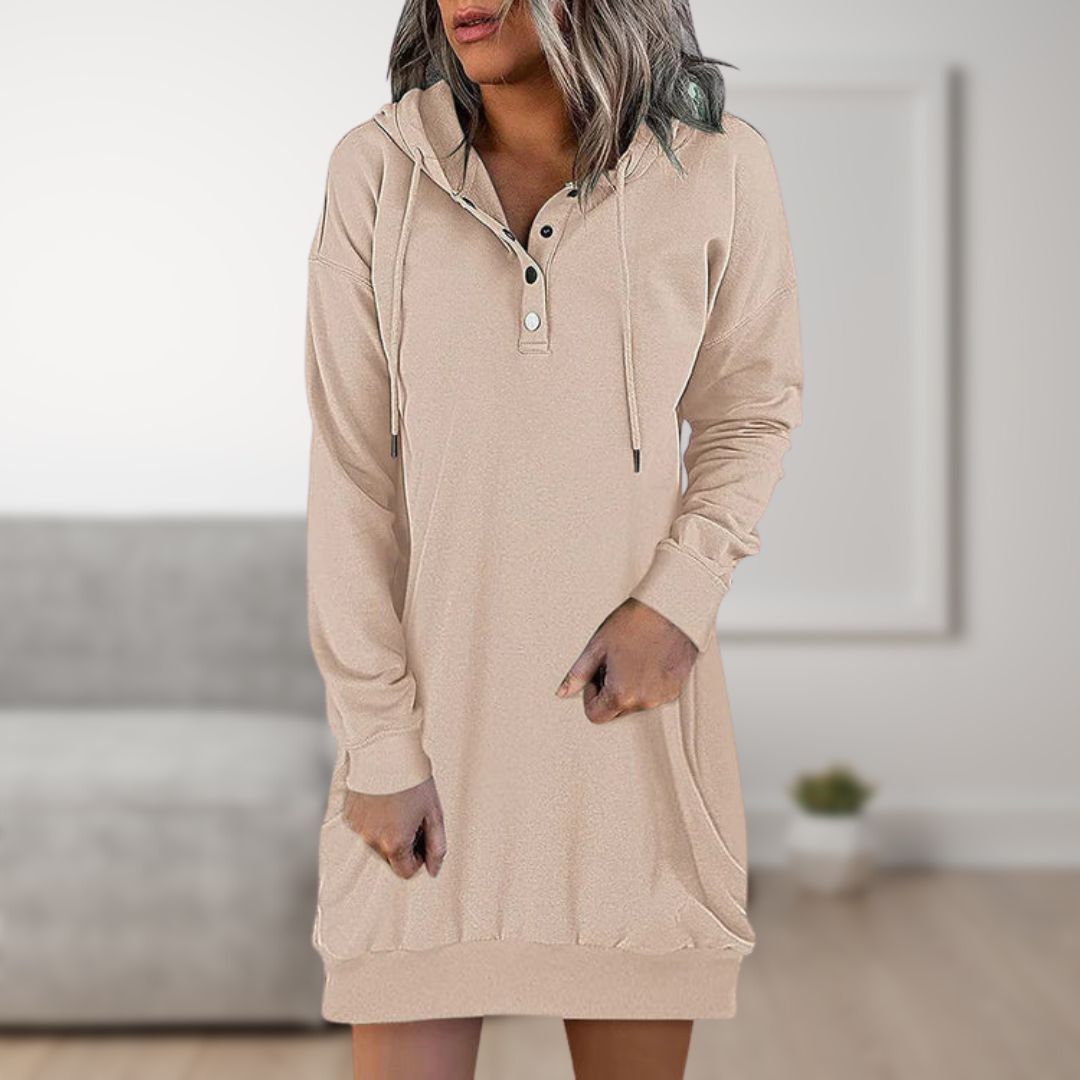 WW Kapuzenkleid | Trendy Kapuzen pullover für Damen