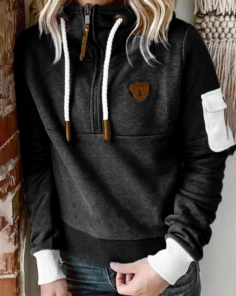 WW | Lässiges Sweatshirt mit Halbem Reißverschluss