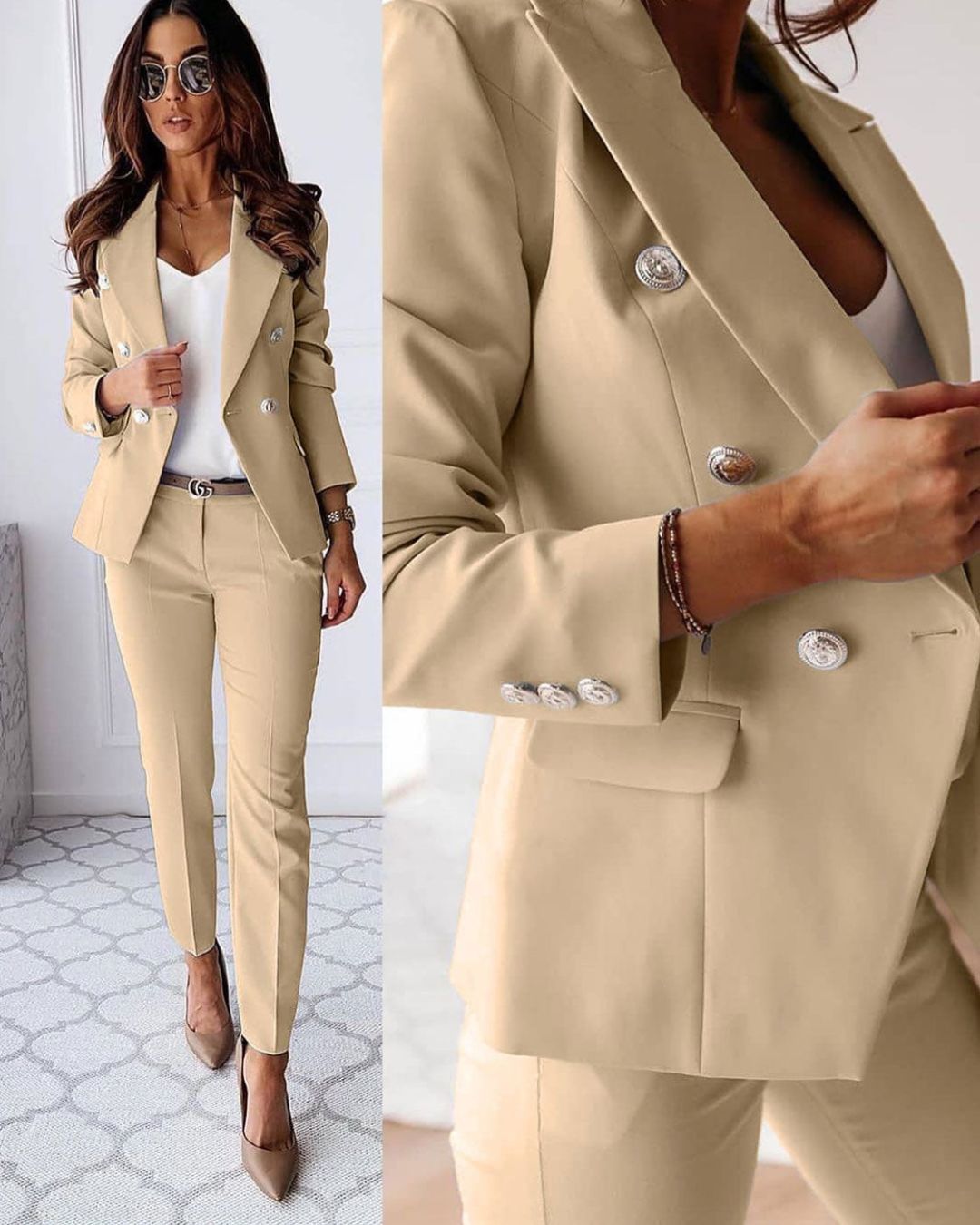Zweiteiliges Damen Slim-Fit-Set für moderne Business-Looks – Valentina