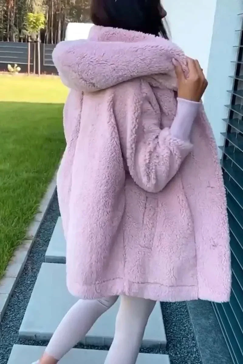 Sabrina - Damen Plüsch Kapuzenjacke