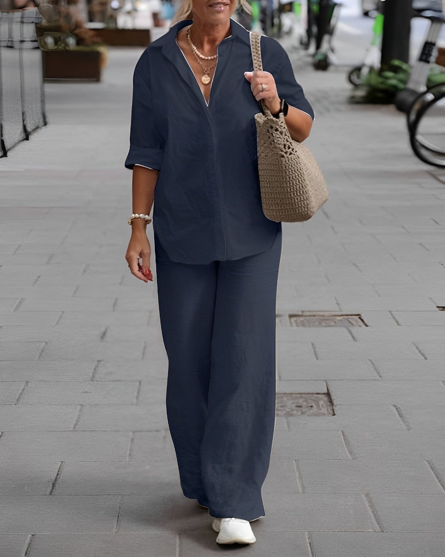 Beth - Bequemes Sommer Leinen-Set