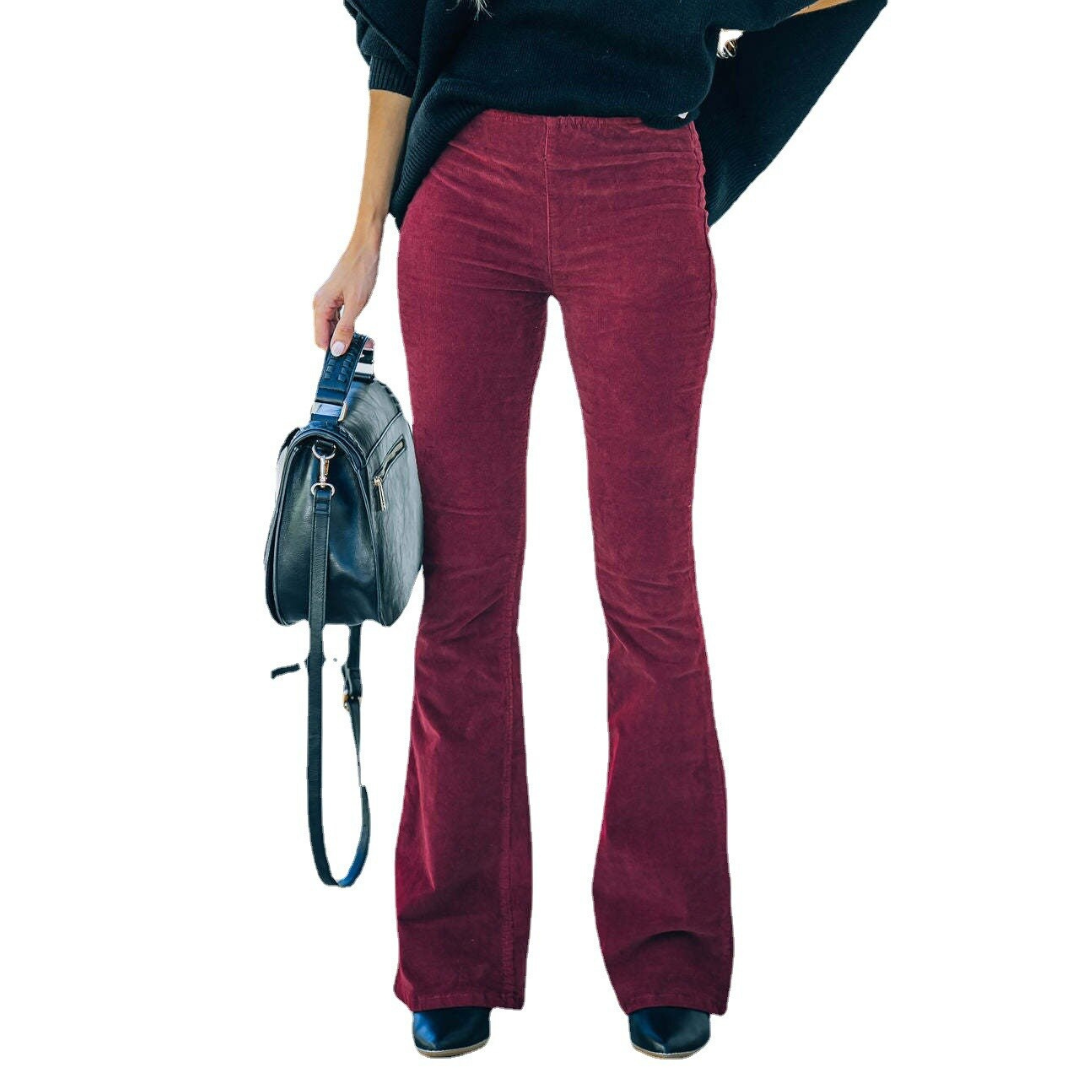 Cordhose Mit Hoher Taille Für Damen | Weites Bein