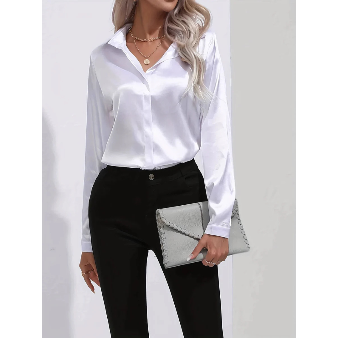 Langärmliges Button Down Hemd für Damen | Schick