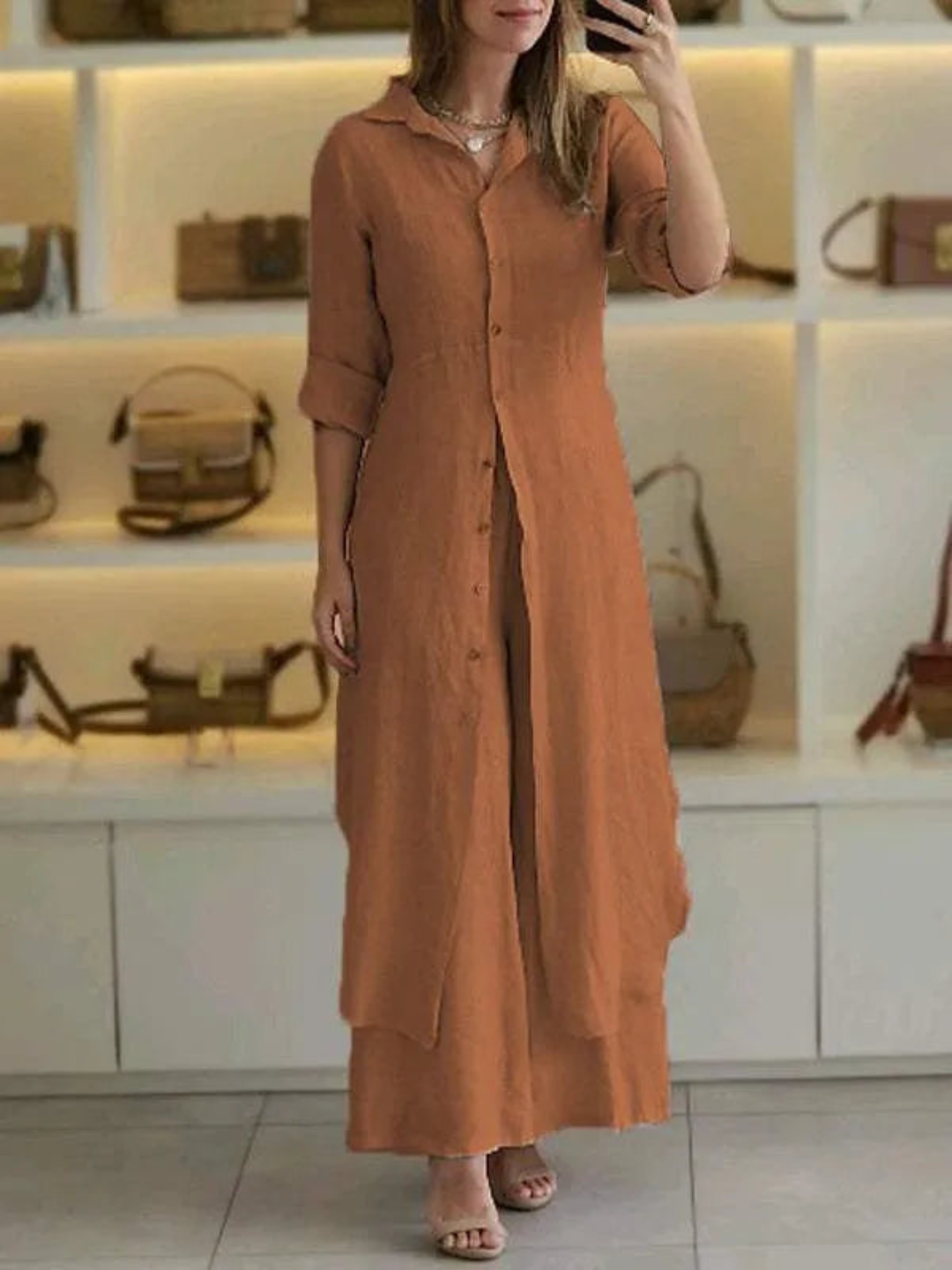 Zweiteiliges Damen Sommer Set aus Leinen – Amaya