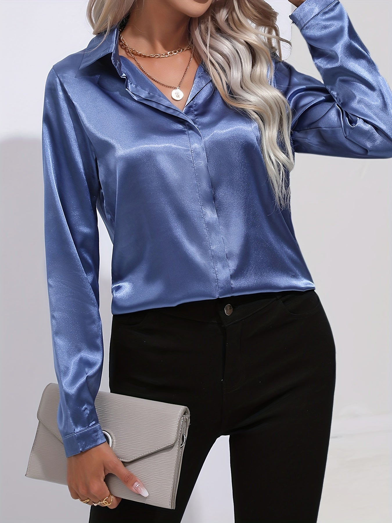 Melitta | Damen Elegante Satinbluse