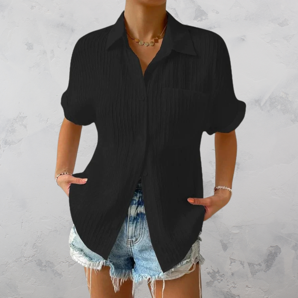 Strukturiertes Sommerhemd Für Damen | Freizeit