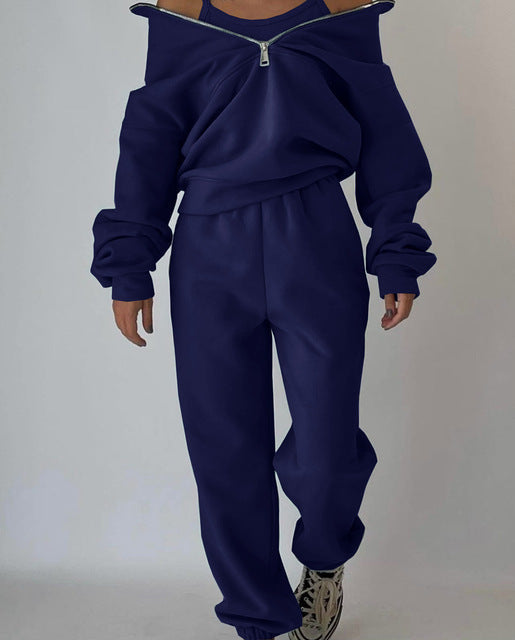 WW-Sweatshirt und Hose für Damen bekleidung mit Reiß verschluss
