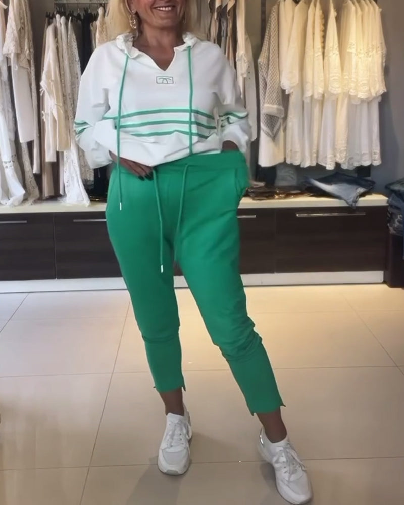WW | Set aus gestreifter Hose und Kapuzenjacke