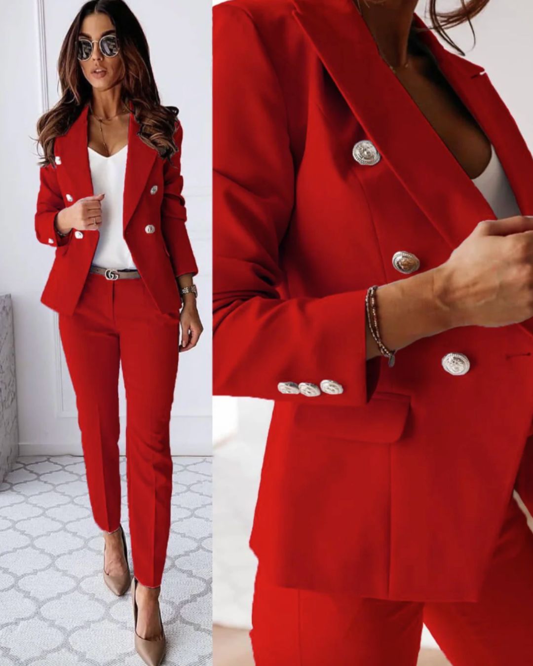 Zweiteiliges Damen Slim-Fit-Set für moderne Business-Looks – Valentina