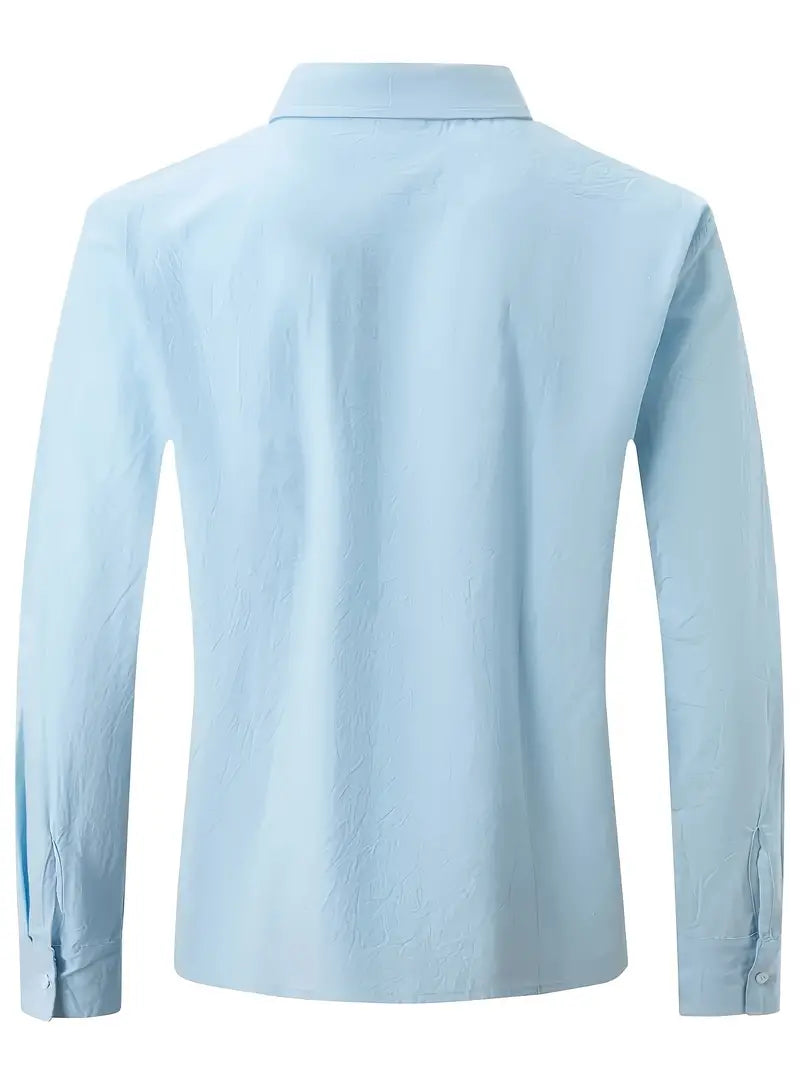 Owen – lässiges langarmshirt in volltonfarbe