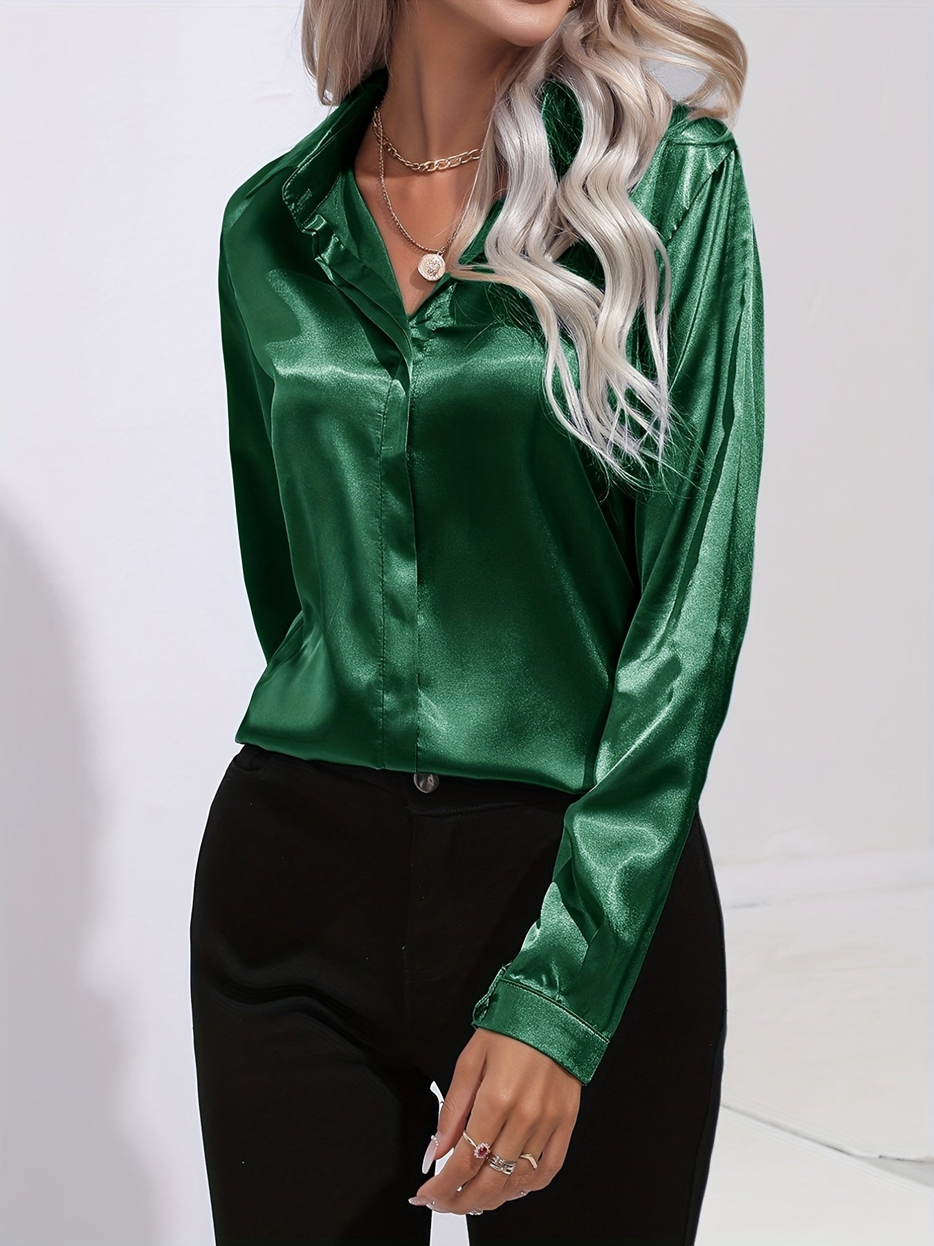 Melitta | Damen Elegante Satinbluse