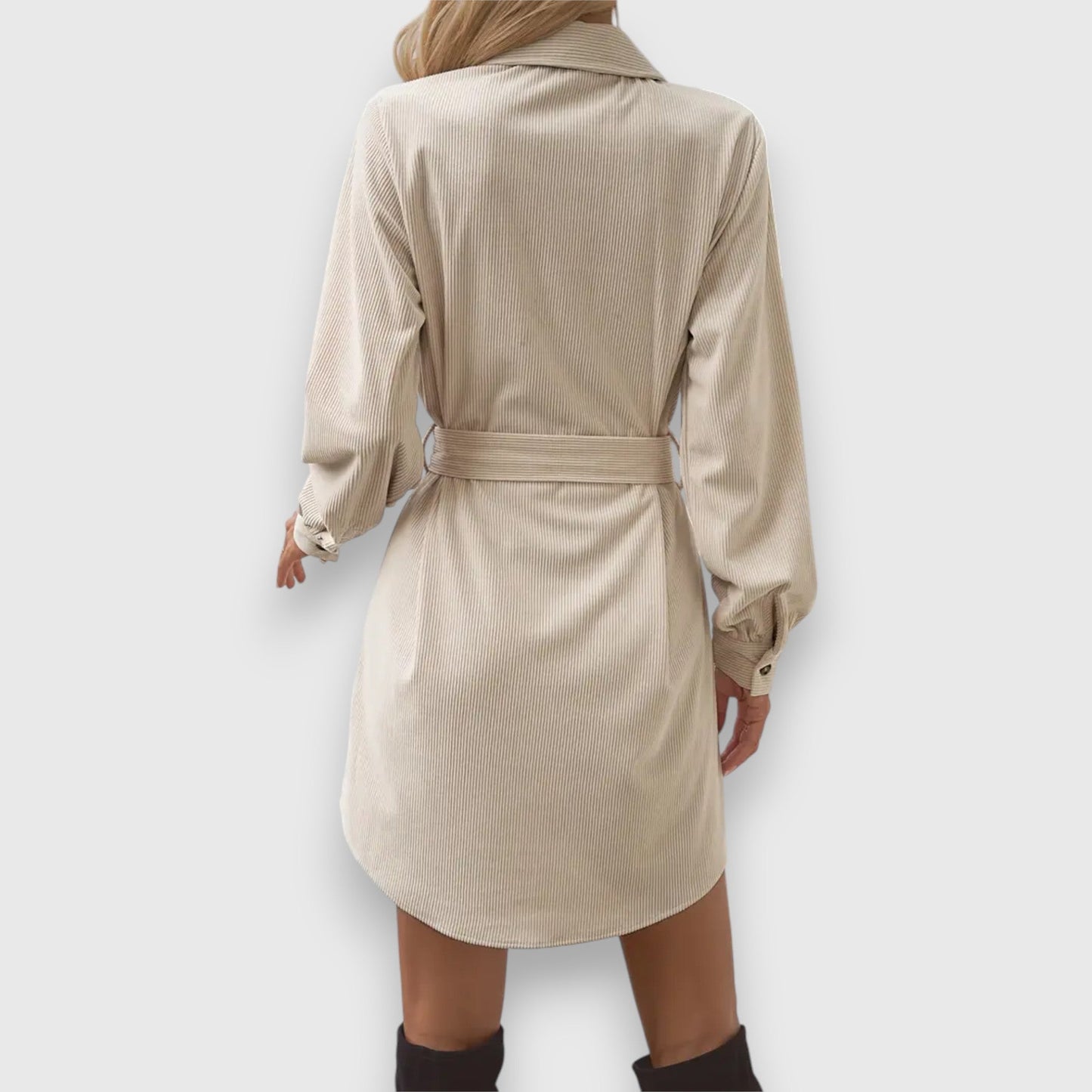 farina – Cordhemd-Kleid mit Gürtel