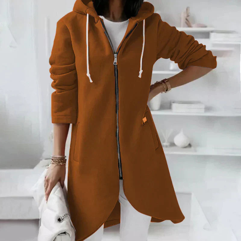 WW | Lange Kapuzenjacke Mit Reißverschluss