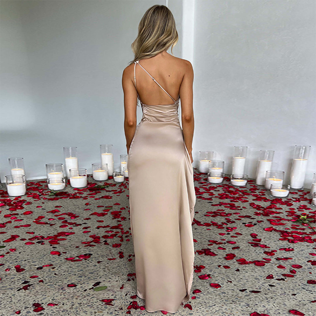Asymmetrisches One Shoulder Cocktailkleid Für Damen | Maxi