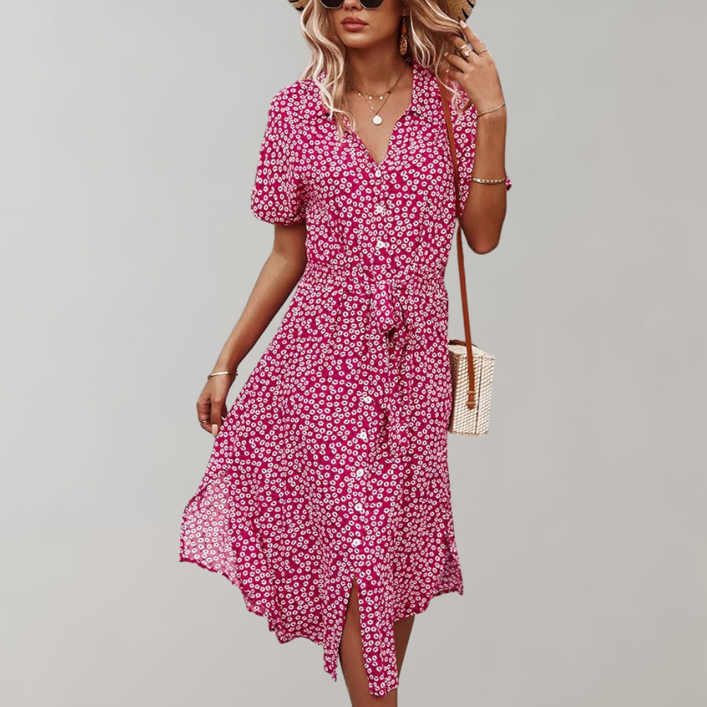 Blumenmuster Kleid: Leichtes Sommerkleid für Frühlingsmode