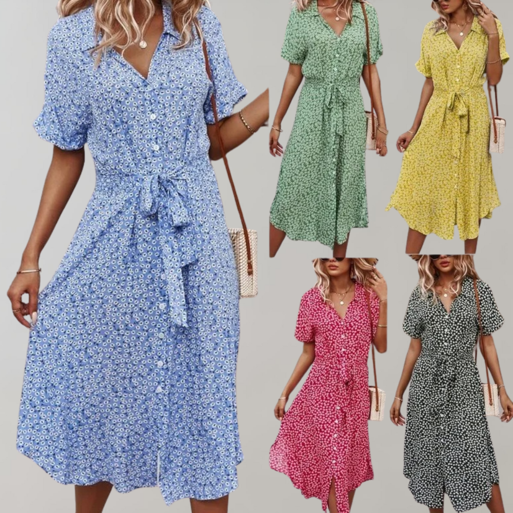 Blumenmuster Kleid: Leichtes Sommerkleid für Frühlingsmode