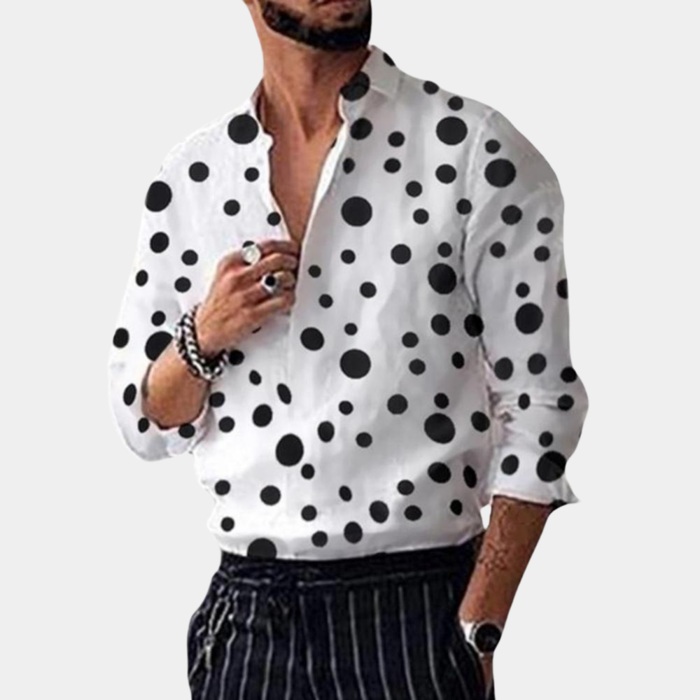 Stilvolles und trendiges Herrenhemd - Frühlingskollektion 2025 mit Polka-Dots