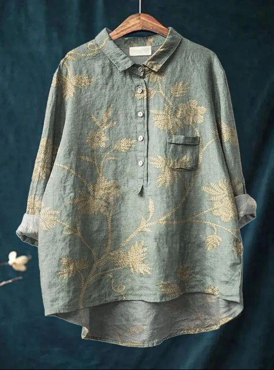Klassische Damen Bluse mit Blumenmuster