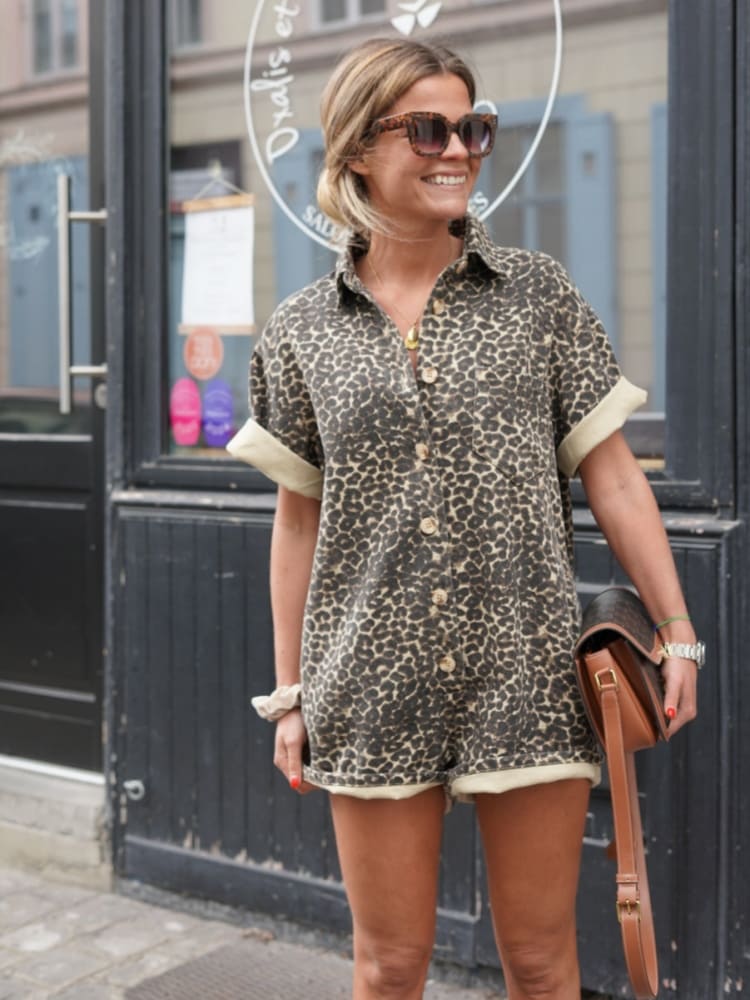 Sommer-Kombishort für Frauen im Leopardenprint - Aurelyne