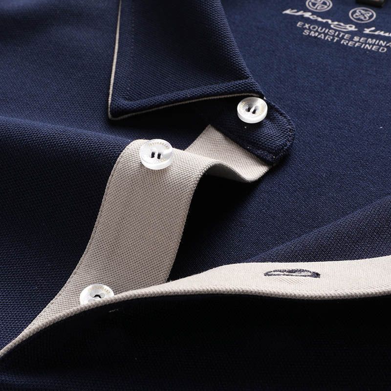 Baumwolle Langarm Herren Poloshirt