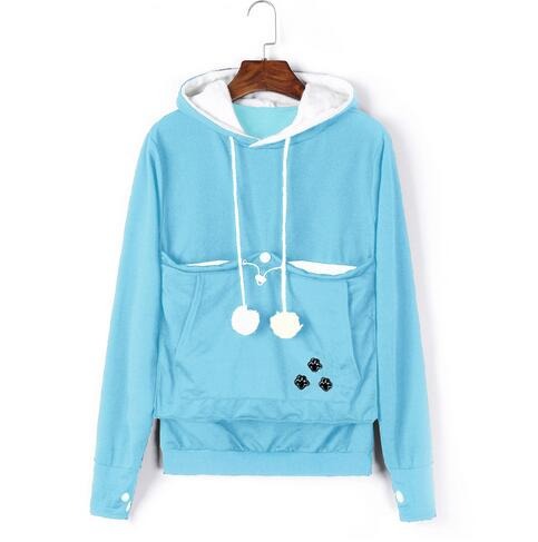 WW - Damen Kapuzenpullover mit bestickten Reißverschlusstaschen für lässige Winterbekleidung