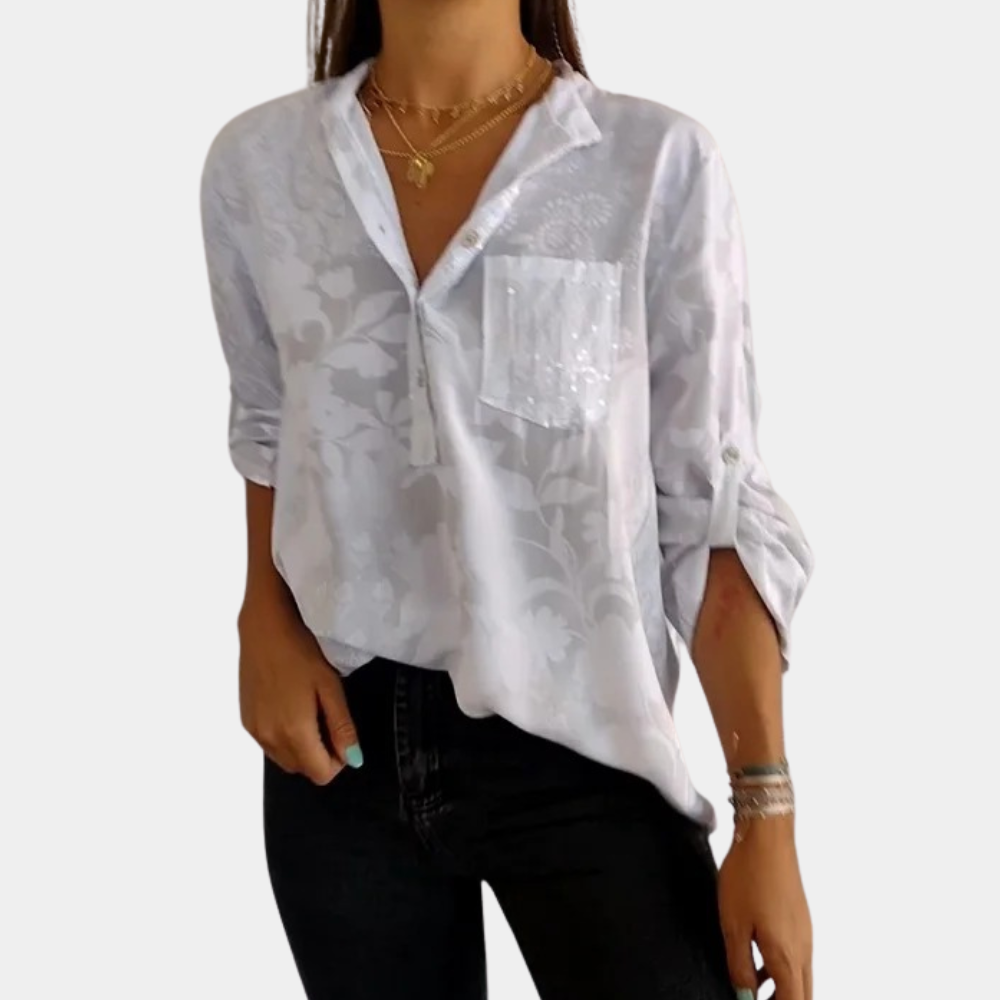 Damen Blumen Button Down Hemd | Leicht