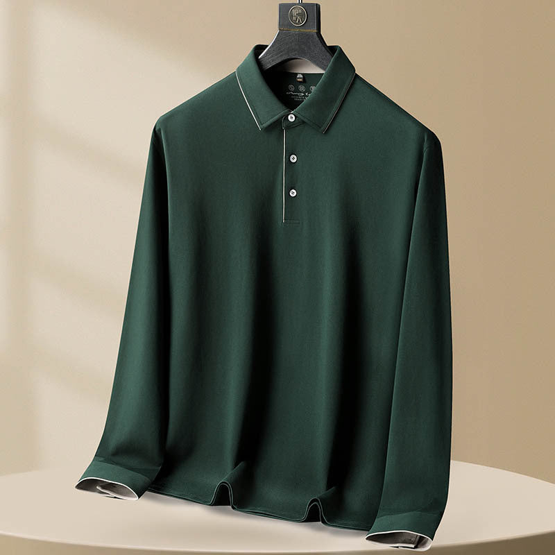 Baumwolle Langarm Herren Poloshirt